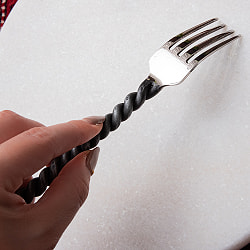 インドのアイアンカトラリー　らせんフォーク - サブ5