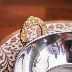 槌目銅装飾仕上げのステンレスカダイ[装飾持ち手付]サービングパン　食器・お皿〔約16.5cm〕 - サブ4