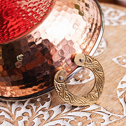 槌目銅装飾仕上げのステンレスカダイ[装飾持ち手付]サービングパン　食器・お皿〔約16.5cm〕 - サブ5