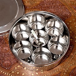 円形スパイスボックス　7種類のスパイスを入れられる！[直径約20.5cm] - サブ3