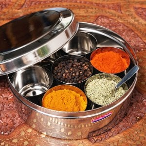 円形スパイスボックス　7種類のスパイスを入れられる！[直径約20.5cm](ID-TBLWR-977)