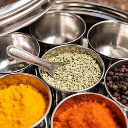 中ぶた付き 外蓋シースルー円形スパイスボックス　7種類のスパイスを入れられる！[直径約21cm] - サブ3