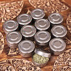 〔12個セット〕〔Sサイズ〕ステンレスの小さなマサラケース・スパイスケース小物入れ[約2cm×3.6cm] - サブ2