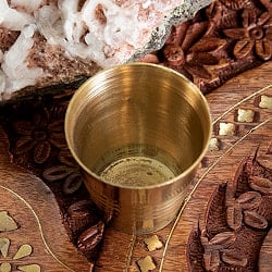 インドの礼拝用 ブラス製 プージャグラス カップ 高さ：約4cm - サブ3