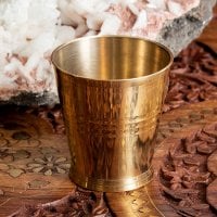 インドの礼拝用 ブラス製 プージャグラス カップ 高さ:約5.7cm