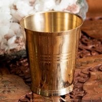 インドの礼拝用 ブラス製 プージャグラス カップ 高さ:約6.7cm