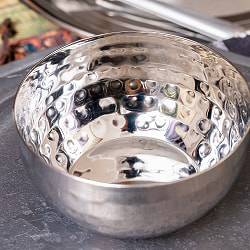 美しい槌目模様仕上げ　料理が華やかに　カレー小皿　ライスカトリ〔約9.8cm×約5cm 約300ml〕 - サブ4