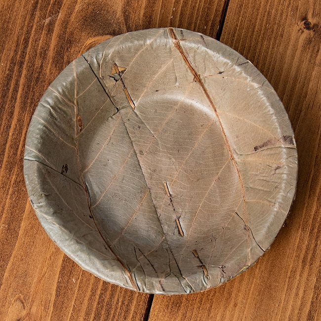 【約25枚セット】インドのリーフプレート ミニボウル 直径15cm 4 - 真上から見てみました。