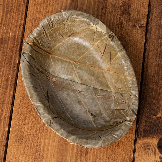 【約25枚セット】インドのリーフプレート オーバルボウル 15cmx11.5cm 4 - 真上から見てみました。