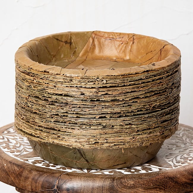 【約25枚セット】インドのリーフプレート ミニプレート 直径19cm 2 - おおむね25枚入りです。