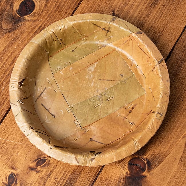 【約25枚セット】インドのリーフプレート ミニプレート 直径19cm 4 - 真上から見てみました。