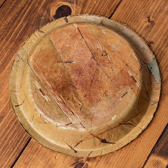 【約25枚セット】インドのリーフプレート ミニプレート 直径19cm 5 - 底面の様子です。