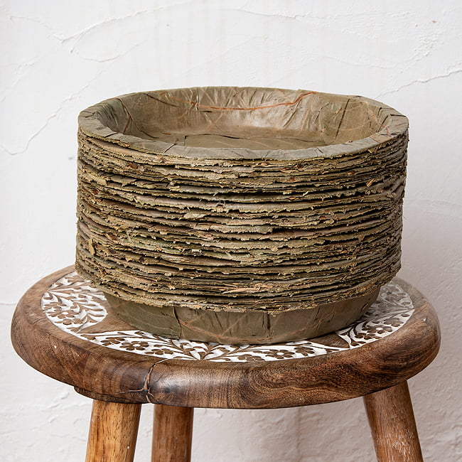 【約25枚セット】インドのリーフプレート カレーライスプレート 直径22.5cm 2 - おおむね25枚入りです。