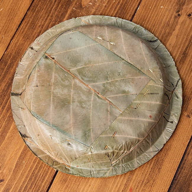 【約25枚セット】インドのリーフプレート カレーライスプレート 直径22.5cm 5 - 底面の様子です。