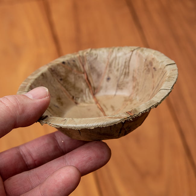【約25枚セット】インドのリーフプレート カトリ ボウル 直径10cm 6 - 手に取るとこれくらいのサイズ感です。
