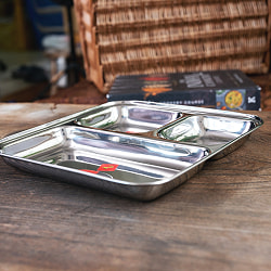 3分割ランチプレート　No.2〔約23cm x 約23.2cm〕　深めで沢山入る！ - サブ5