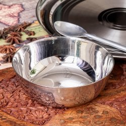 重ねられるカレー皿　 大きめ　サービングカトリ　取り分けサイズ〔約14.7cm×約5.1cm 約600ml〕