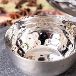 美しい槌目模様仕上げ　料理が華やかに　カレー小皿　ダールカトリ〔約8.3cm×約4cm 約160ml〕 - サブ4