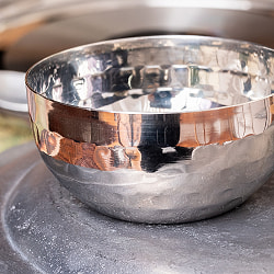 美しい槌目模様仕上げ　料理が華やかに　カレー小皿　マサラカトリ〔約9.2cm×約4.5cm 約220ml〕 - サブ2