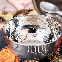 美しい槌目模様仕上げ　料理が華やかに　カレー小皿　マサラカトリ〔約9.2cm×約4.5cm 約220ml〕 - サブ4