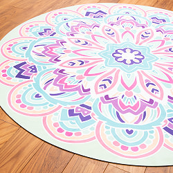 マンダラ模様の高品質ラウンドヨガマット 直径1.4m　厚さ4mm - グリーン - サブ2