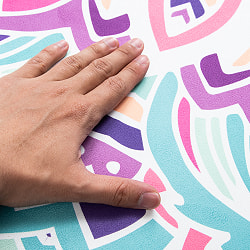 マンダラ模様の高品質ラウンドヨガマット 直径1.4m　厚さ4mm - グリーン - サブ4