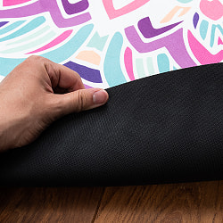 マンダラ模様の高品質ラウンドヨガマット 直径1.4m　厚さ4mm - グリーン - サブ5