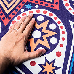 マンダラ模様の高品質ラウンドヨガマット 直径1.4m　厚さ4mm - ブルーヴァイオレット - サブ4