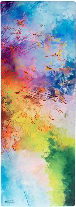 (天然ゴム)高品質エスニックヨガマット4mm - カラフルタイダイ - サブ2