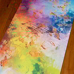 (天然ゴム)高品質エスニックヨガマット4mm - カラフルタイダイ - サブ5