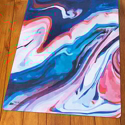 (天然ゴム)高品質エスニックヨガマット4mm - マーブルブルー - サブ4