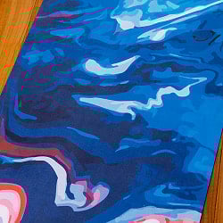 (天然ゴム)高品質エスニックヨガマット4mm - マーブルブルー - サブ5