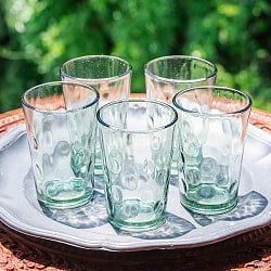 【5個セット】しずく模様　インドのチャイカップ[高さ：約9.3cm 直径：約6.4cm 約140ml] - サブ2