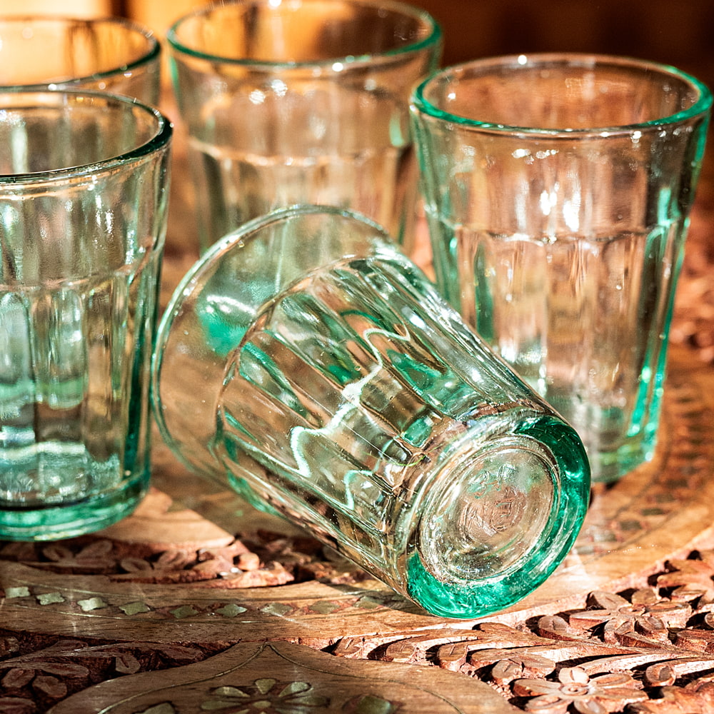 グラス/カップレトロ　カガミクリスタル　グラス　コップ　緑　5個