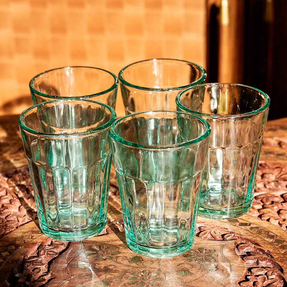 グラス/カップレトロ　カガミクリスタル　グラス　コップ　緑　5個