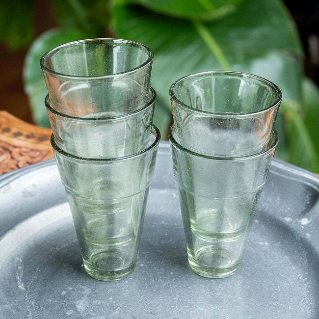 【5個セット】インドのチャイ カップ - シンプル[直径:6cm 高さ:8.5cm 約95ml] 10 - 重ねてみたところです