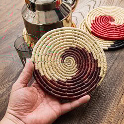 ネパールの手作りバンブーコースター 15.5cm ケトルサイズ - サブ2