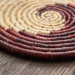 ネパールの手作りバンブーコースター 15.5cm ケトルサイズ - サブ4