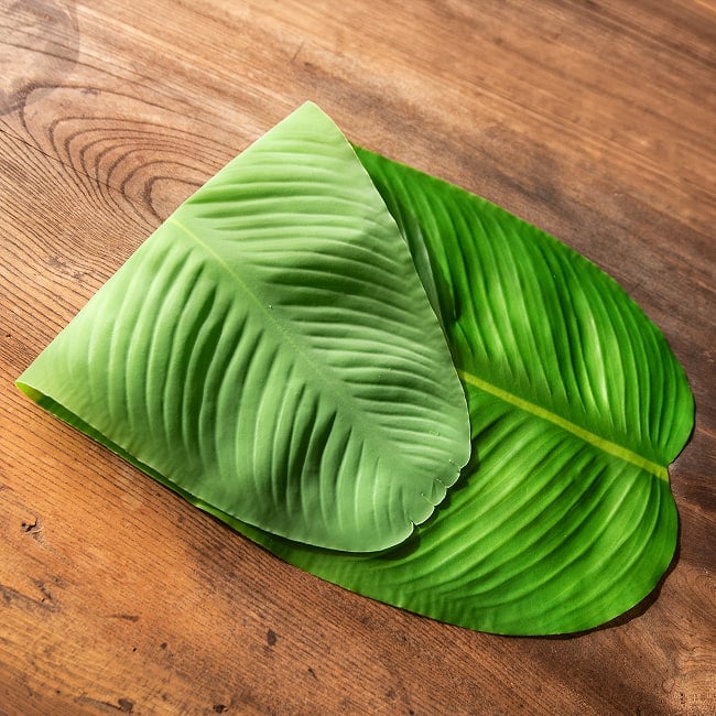 バナナの葉っぱの ランチョンマット お家でミールス気分を！ 56.5cm x 27cm程度 7 - 裏面