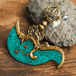 【高品質】ターコイズ装飾 チベット仏教法具 - カルタリ カルティカ（曲刀） - サブ2