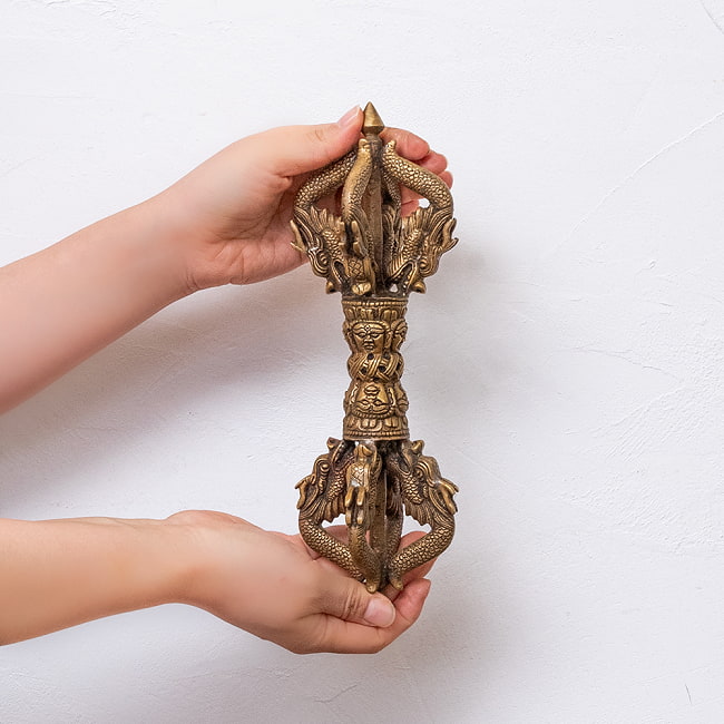[希少品] アンティーク　古物　如意装飾造金剛杵　五鈷杵　ヴァジュラ　希少品 一点物 アンティーク 古物 如意装飾造金剛杵 五鈷杵 ヴァジュラ