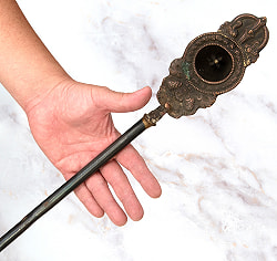 チベット密教法具 - 香炉・祭礼炉 礼拝用品【アンティーク 83cm】 - サブ2