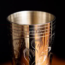 ネパールの真鍮製 ワイングラス ウォーターグラス 高さ24cm程度 - サブ4