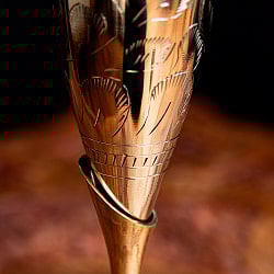 ネパールの真鍮製 ワイングラス ウォーターグラス 高さ24cm程度 - サブ5