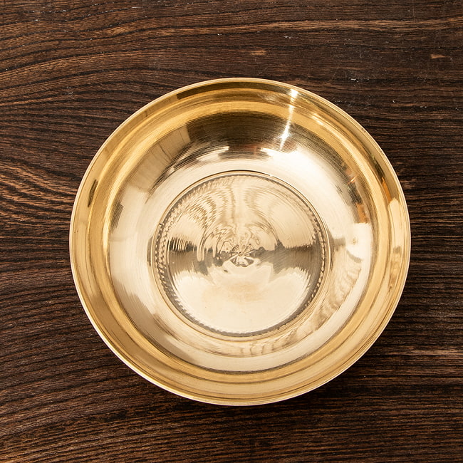 タルカリプレート 真鍮製 ネパールのカレー小皿 無地 直径11cm 3 - 上からの様子です。