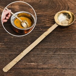 ネパールのブラス レードル お玉 約22.5cm(NP-TBLWR-22)