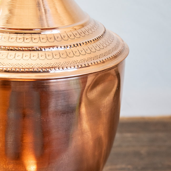 銅製ガルチャ - Ghalcha ネパール独特の水瓶 ミディアムサイズ 高さ：33.5ｃｍ程度 8 - 若干の凹みに関してはご容赦ください…