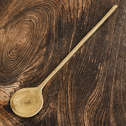 槌目仕上げ ネパールのブラス スパチュラ クラシックで重厚な味わいが魅力的 29.5cm - サブ2