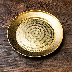 槌目仕上げ ネパール真鍮ターリー 中皿 直径約21.5cm