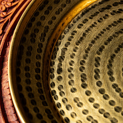 槌目仕上げ ネパール真鍮ターリー 中皿 直径約23.5cm - サブ3